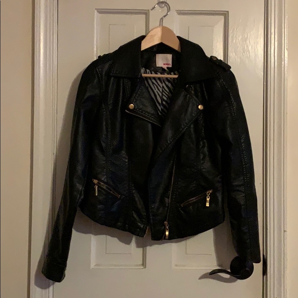 Black leather jacket